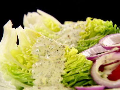 The bibb lettuce salad is served with ranch dressing.