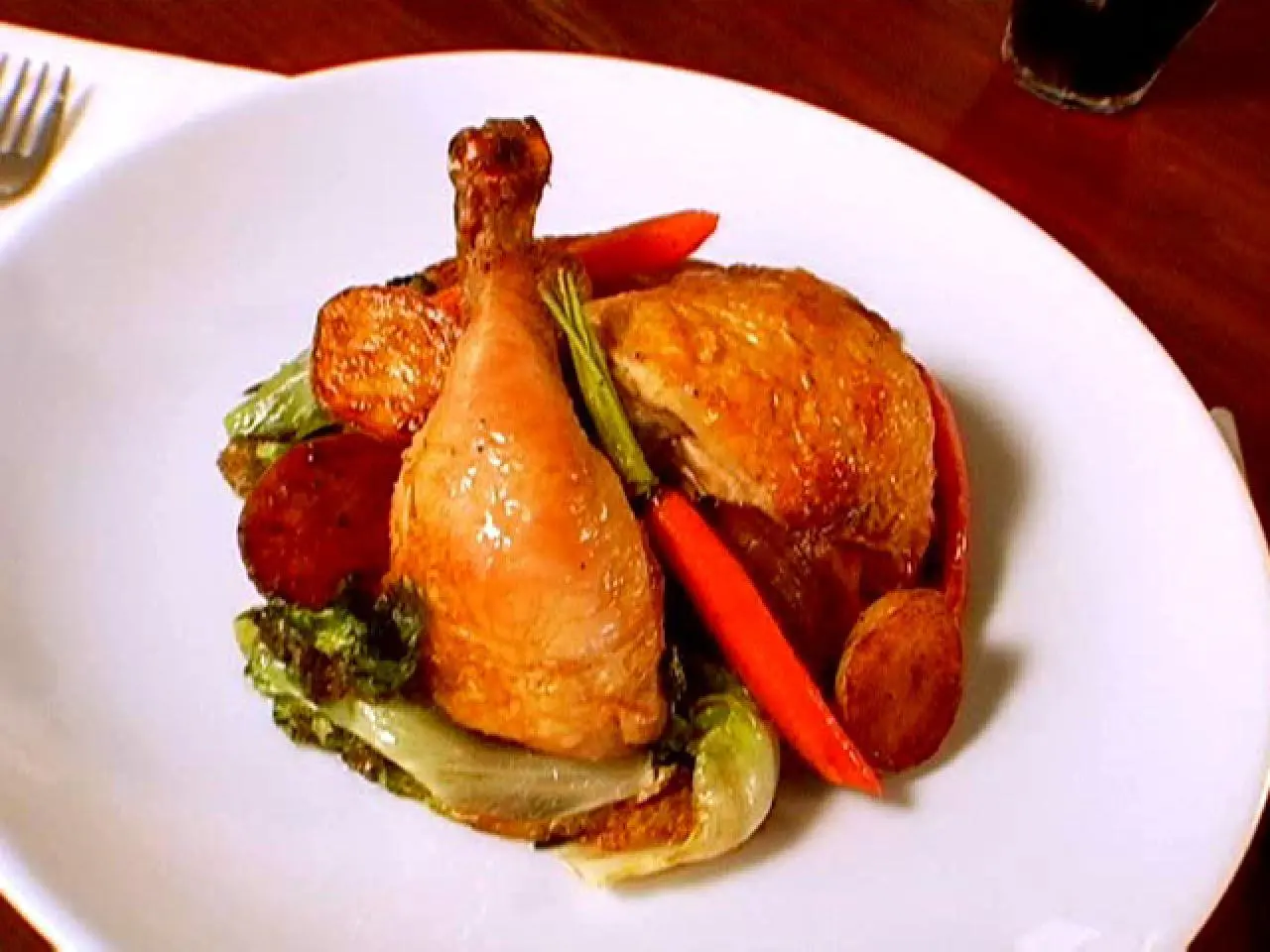 Roast Chicken with Potatoes and Vegetables Recipe | Marc Murphy