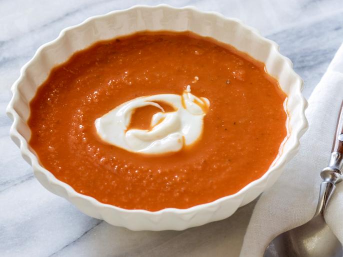 OrangeScented Chilled Tomato Soup Recipe Giada De Laurentiis Food