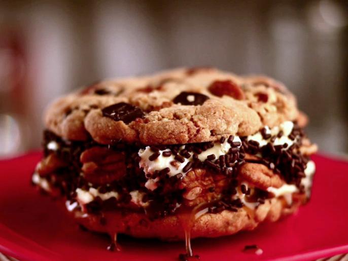 Turtle Cookie Ice Cream Sandwich Recipe Jeff Mauro Food Network