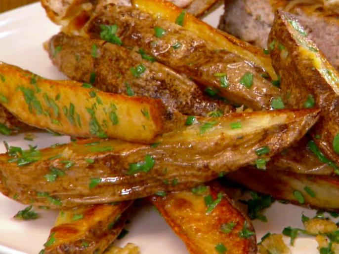 ButterGarlic Oven Fries with Herbs Recipe Jeff Mauro Food Network