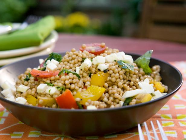 Whole Wheat Israeli Couscous With Ratatouille, Mozzarella And Balsamic  Vinaigrette Recipe | Bobby Flay | Food Network