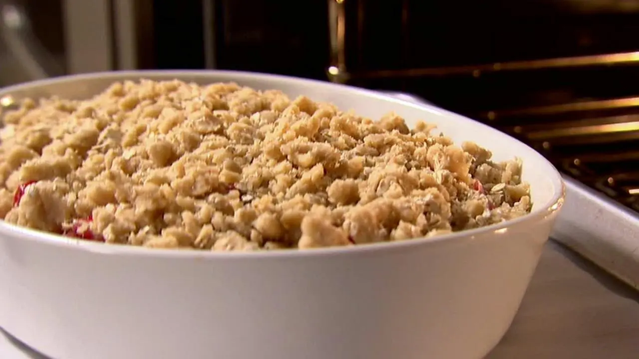 Ina's Strawberry Rhubarb Crisp