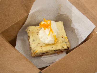 Team Giada's Contestant Linkie Marais' "Ricotta Cannoli Cheesecake" dish for the Star Challenge "Culinary Neighborhood of NYC- Arthur Avenue" as seen on Food Network's Star, Season 8.