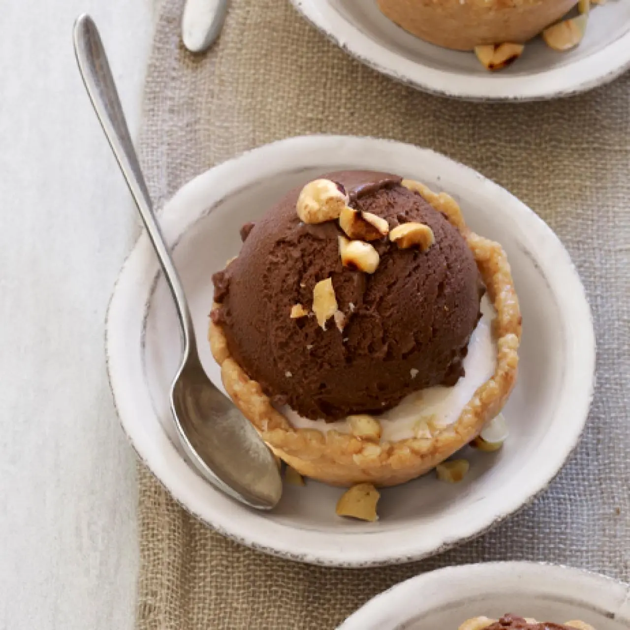 Chocolate-Hazelnut Ice Cream Cupcakes with Toasted Coconut Crust