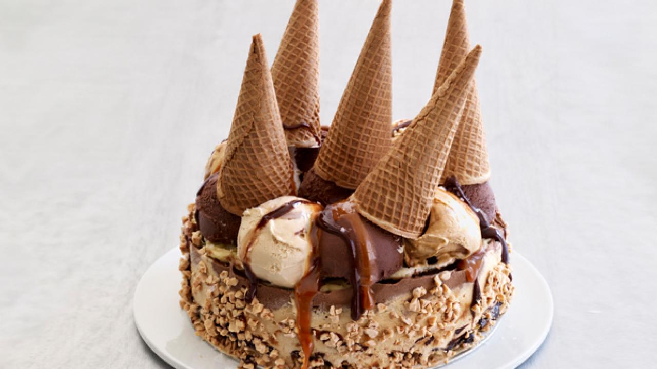 Caramel Ice Cream Cone Cake