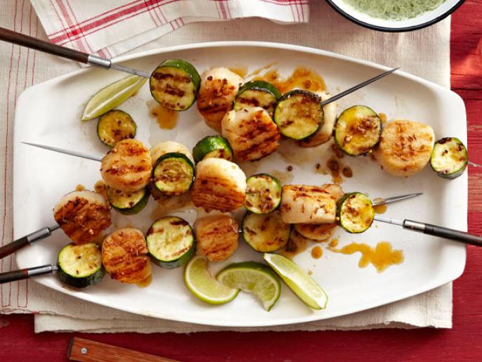 Spiced ScallopZucchini Kebabs Recipe Food Network Kitchen Food Network