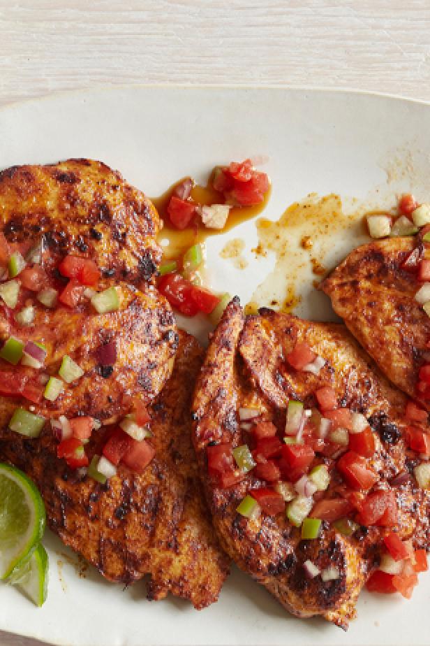 Chile-Rubbed Grilled Chicken With Salsa