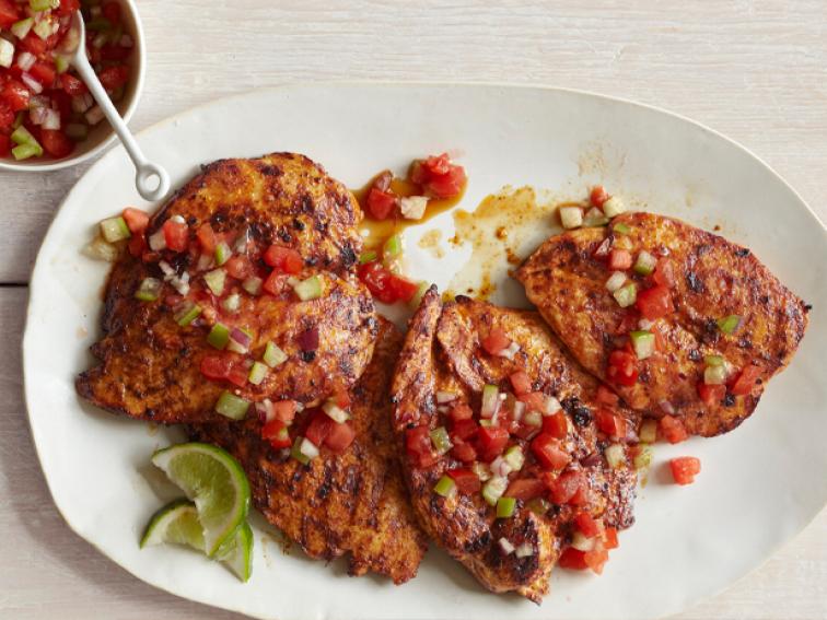ChileRubbed Grilled Chicken With Salsa Recipe Food Network Kitchen