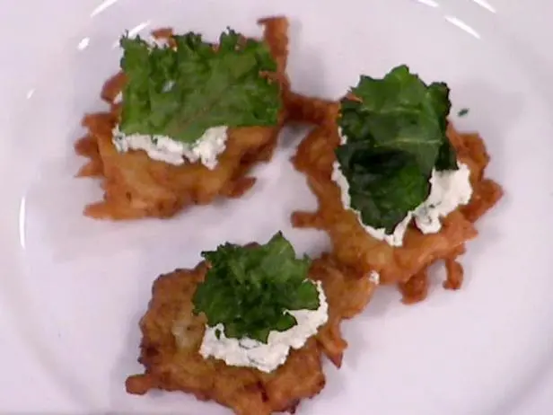 Crispy Potato Cakes with Farmer Cheese, Scallion, Black Pepper and Kale ...