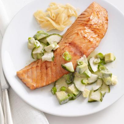 Soy-Glazed Salmon With Cucumber-Avocado Salad | Recipe Cart
