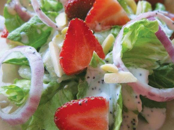 Strawberry Romaine Salad and Creamy Poppy Seed Dressing Recipe | Food ...