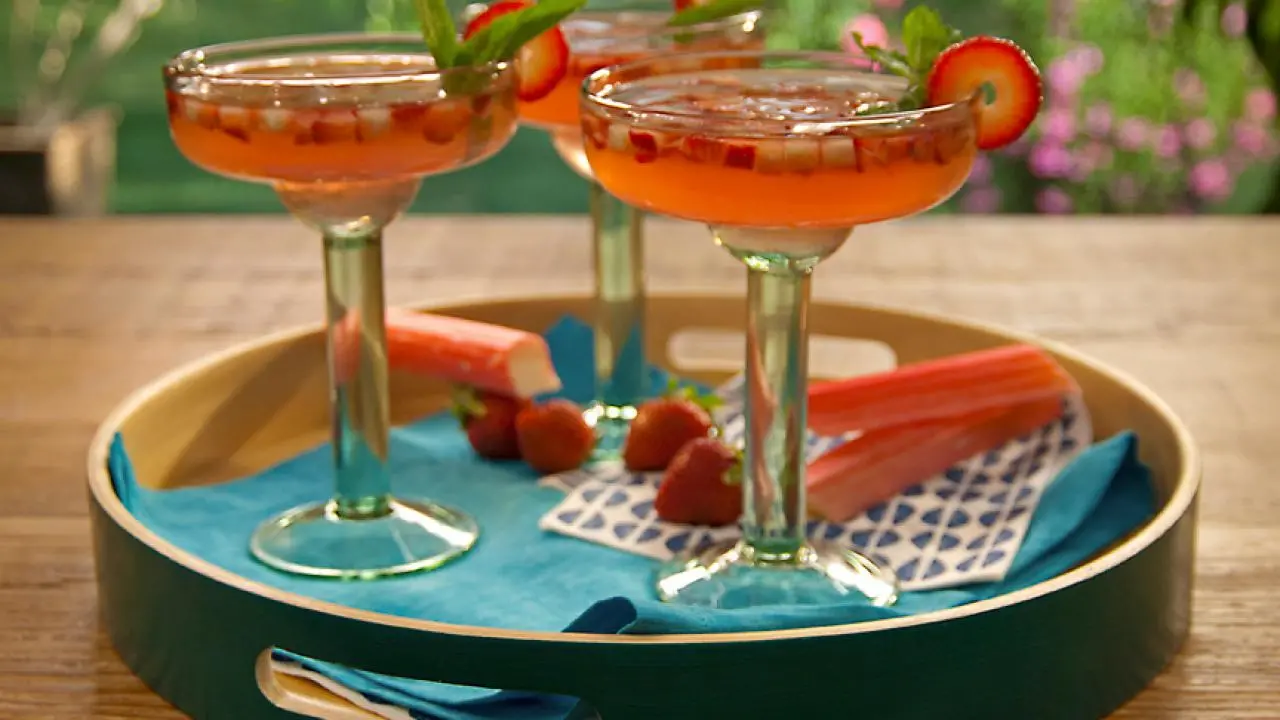 Strawberry-Rhubarb Margaritas