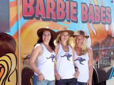 Team Barbie Babes: Hayley Chapman, Jasmin De Main, Skye Boucaut, as seen on Food Network's The Great Food Truck Race, Season 3