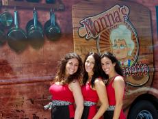 Team Nonna's Kitchenette: Lisa Nativo, Jaclyn Kolsby, Jessica Stambach, as seen on Food Network's The Great Food Truck Race, Season 3