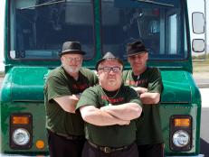 Team Pizza Mike's: Mike Evans, Carlo Borgia, Pat Snyder, as seen on Food Network's The Great Food Truck Race, Season 3