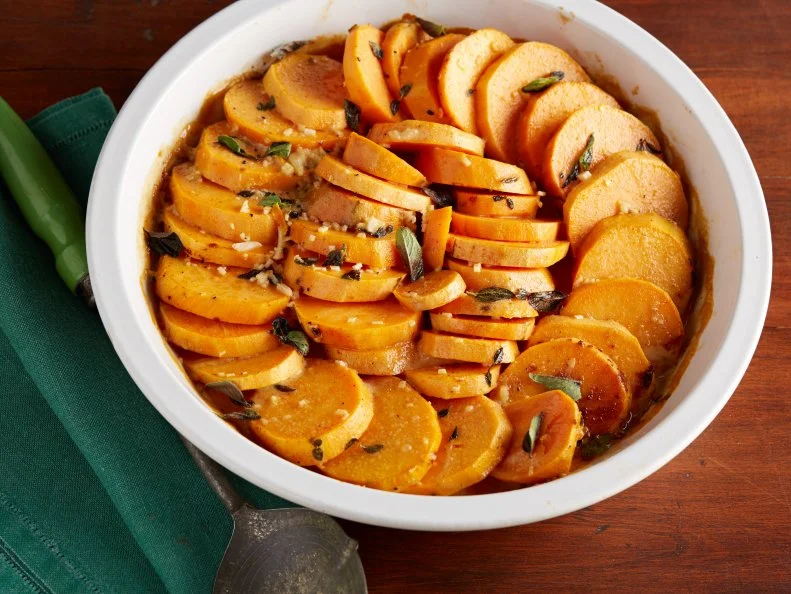 Marcela Valladolid's Spicy Sweet Potato Casserole for Marcela's Family Favorites as seen on Food Network's 
Mexican Made Easy