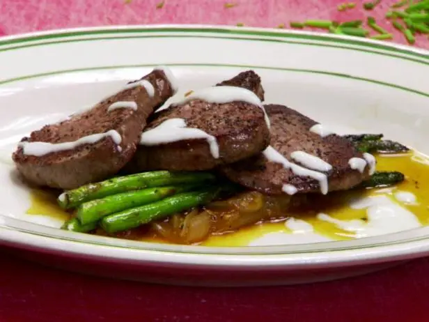 Seared Medallions, Tomato Chutney, Blue Cheese Sauce Recipe | Robert Irvine