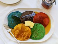 Celebrate the 2012 Olympics with these Olympic ring pancakes made from whole-wheat flower and all-natural food coloring.