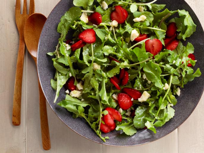 Strawberry Arugula Salad With Sweet Lime Vinaigrette Recipe Sunny Anderson Food Network