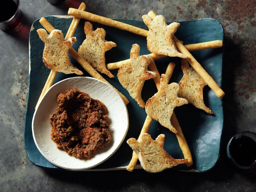 Food Network Kitchens Ghostinis With Bloody Murder Sundried Tomato Tapenade