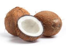 Whole and half coconut