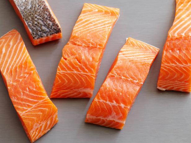 Stock Photo of Salmon on Zinc