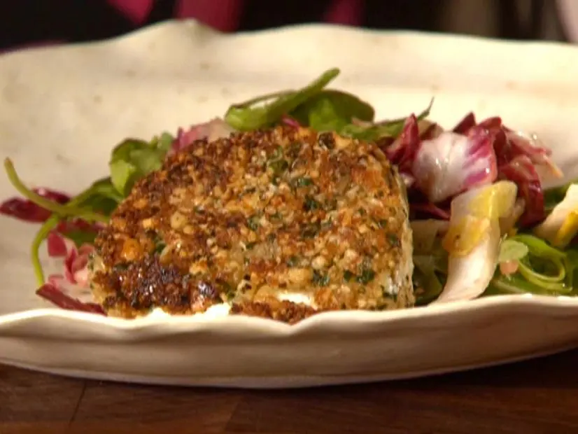 Wilted Bitter Greens with Crispy Walnut Goat Cheese Recipe Anne