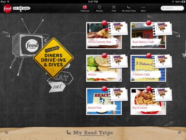 Food Network's On the Road app