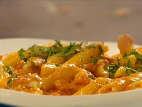 Baked Penne with Sausage, Tomato and Cauliflower