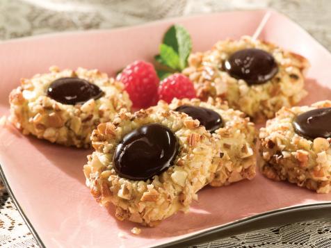 Fudge Raspberry Thumbprint Cookies