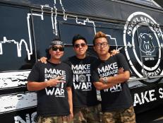 Team Seoul Sausage Yong Kim, Ted Kim, Chris Oh, as seen on Food Network's The Great Food Truck Race, Season 3.