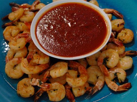 Garlicky Smoked Shrimp