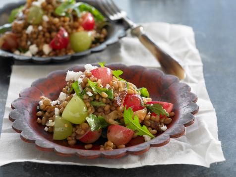 Wheat Berry Salad with Caramelized Onions and Grapes
