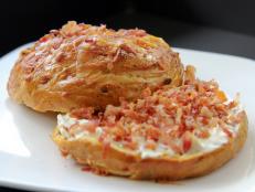 <p>If you've been dreaming of New York-style, boiled-then-baked bagels as big as your head, head across the Williamsburg Bridge to The Bagel Store. They've got the cheapest, best bagel sandwich ever (at least according to Jeff Mauro). Try a Bacon, Egg and Cheese Bagel Topped with Bacon Bits.</p>