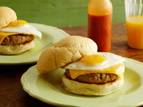 Homemade Breakfast Sandwiches with Homemade Maple Sausage, Egg and Cheese