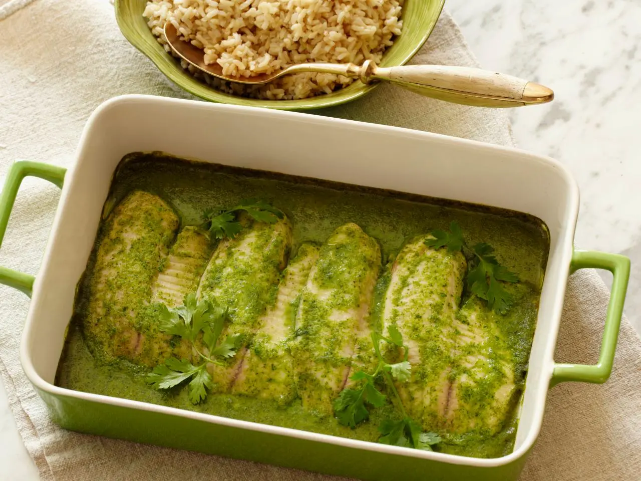 Baked Tilapia With Coconut-Cilantro Sauce, image size:1280x960
