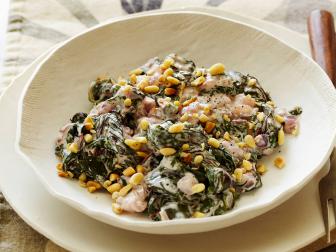 Healthy Creamed Swiss Chard with Pine Nuts