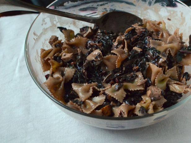 Farfalle With Chicken, Porcini Mushrooms and Swiss Chard