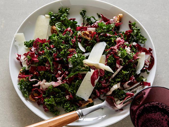 Crunchy Kale Salad with Walnuts and Pecorino Recipe Guy Fieri Food