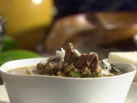 Buckwheat Soup with Porcini, Beef and Kale