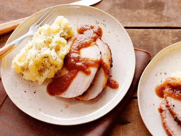 Roasted Pork Loin with Peach BBQ Sauce