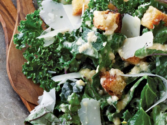 Kale Caesar Salad Recipe Anne Burrell Food Network