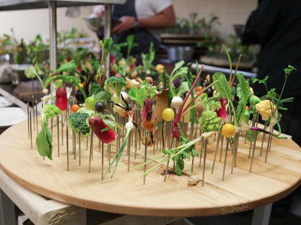 Tyler Florence Brings California Produce to NYC... On a Bed of Nails