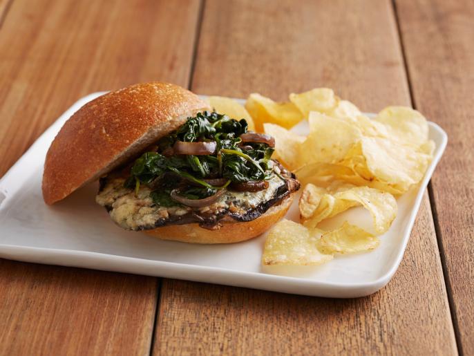 Roasted Portobello Mushroom Burgers with Blue Cheese Recipe Food