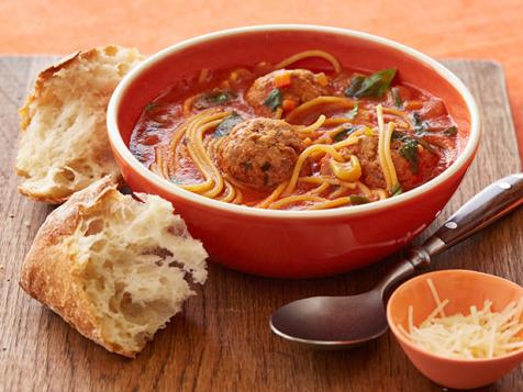 Spaghetti and Meatball "Stoup" (thicker than soup, thinner than stew)