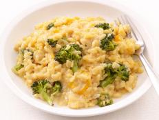 Get the recipe for Food Network Magazine's easy Broccoli-Cheddar Oven Risotto, a family-friendly dinner that's ready to eat in only 35 minutes.