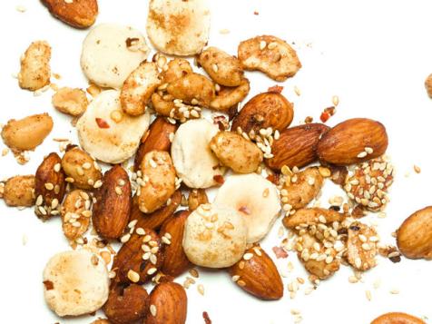 Spicy Sesame Almonds and Peanuts with Oyster Crackers