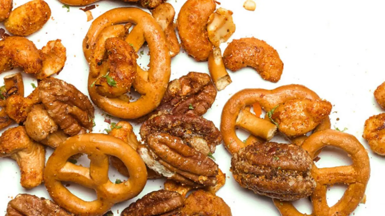 Chipotle-Spiced Cashews and Pecans with Pretzels Recipe | Food