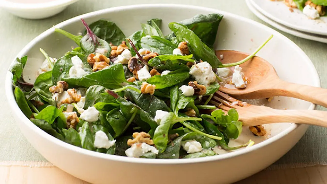 Spinach Salad with Goat Cheese and Walnuts Recipe | Food Network ...